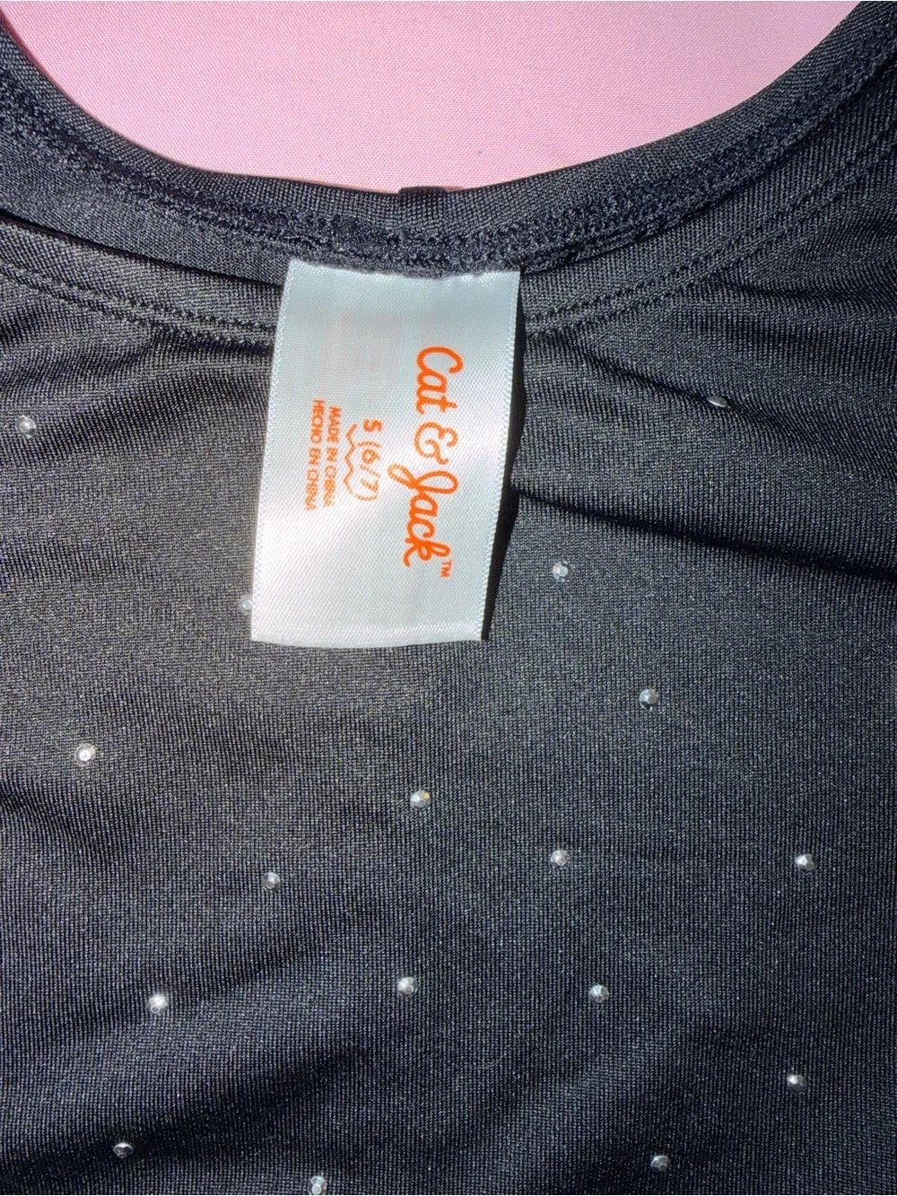 Cat & Jack Black Sparkle Short Dance Leotard